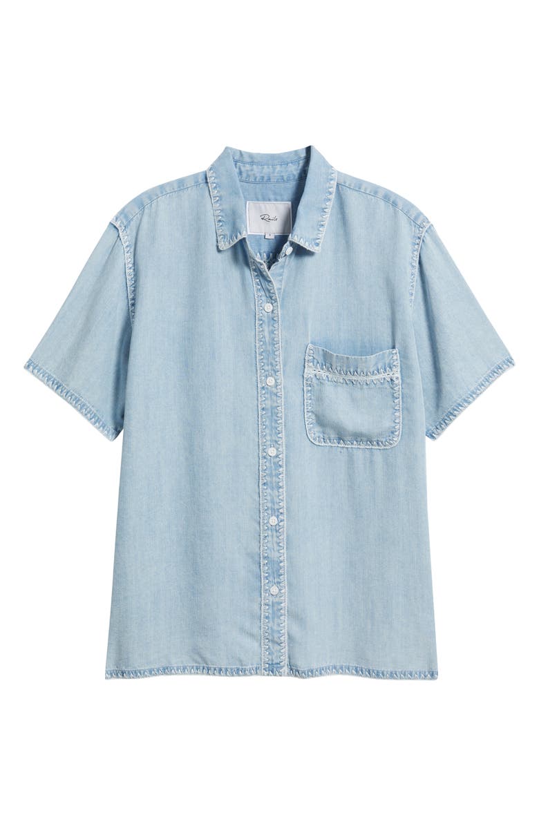 Rails Lea Stitch Accent Button-Up Shirt, Alternate, color, Medium Cloud Wash