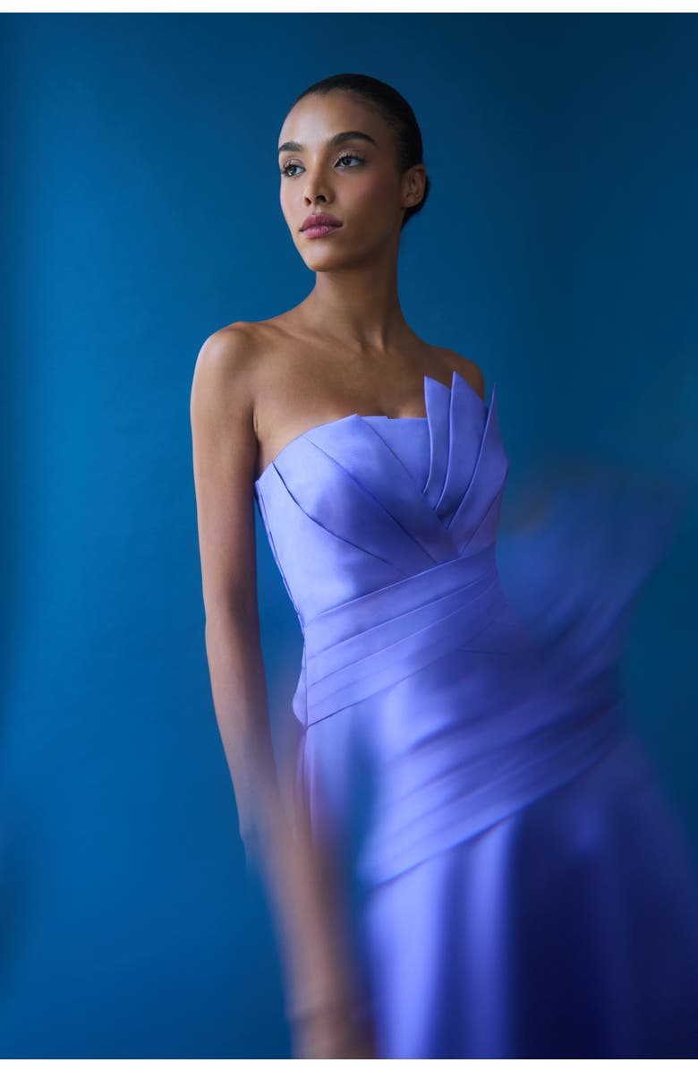 Theia Coco High Low Mikado Gown, Alternate, color, Iris Bloom