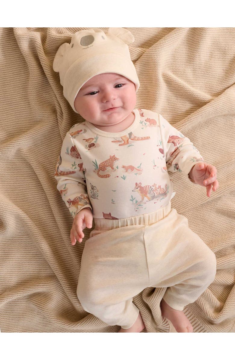 Purebaby 3 Piece Australiana Set with Hat, Alternate, color, Bush Babies