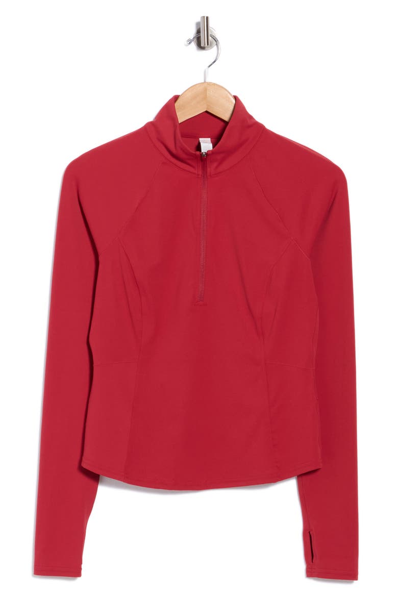 Serenity Half Zip Pullover, Alternate, color, RED KARANDA