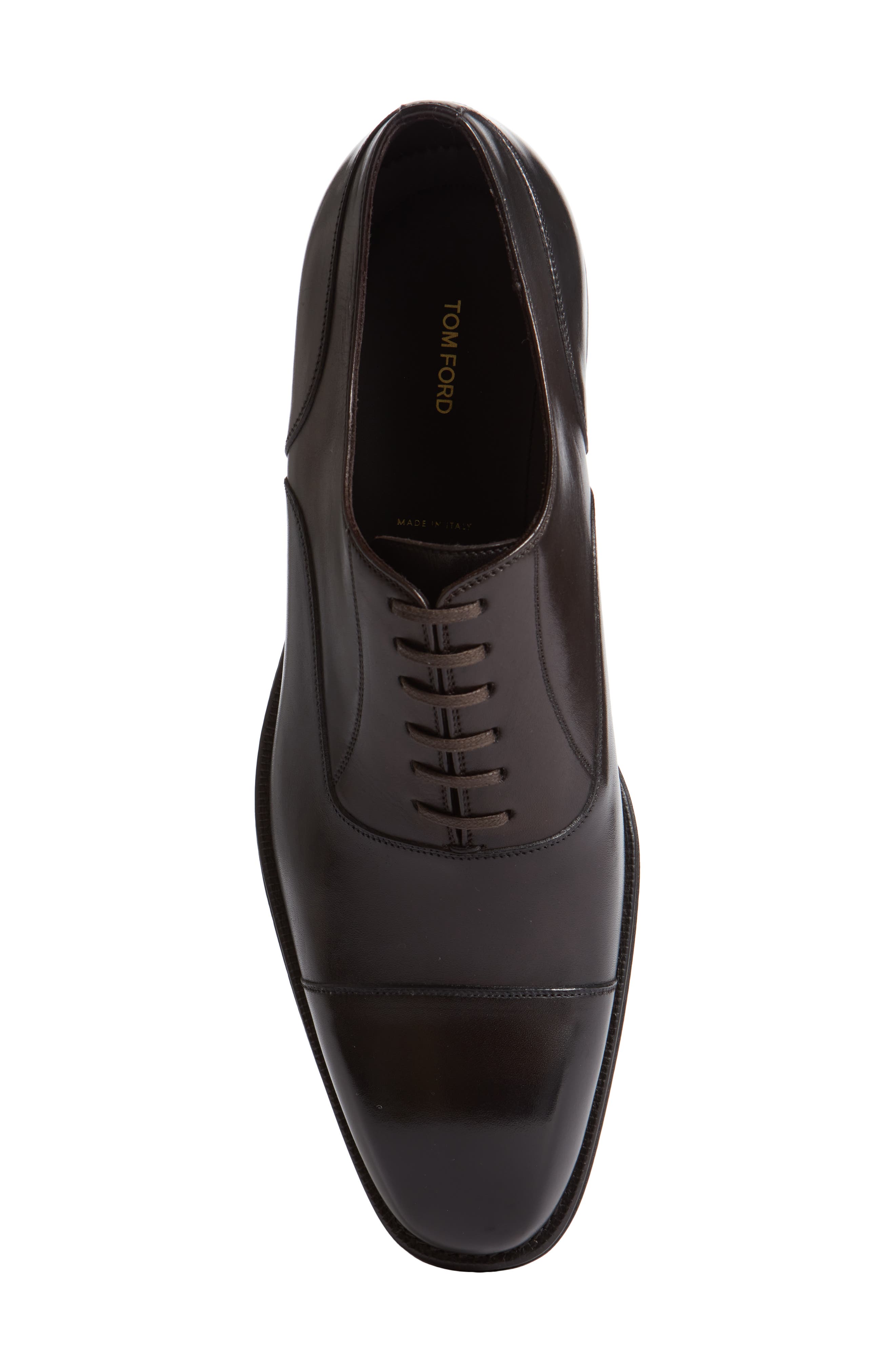 TOM FORD Gianni Cap Toe Oxford, Alternate, color, Ebony