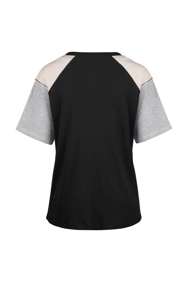 Women's '47 Black Alabama Crimson Tide Underline Harvey Colorblock Raglan Henley T-Shirt, Alternate, color, Black
