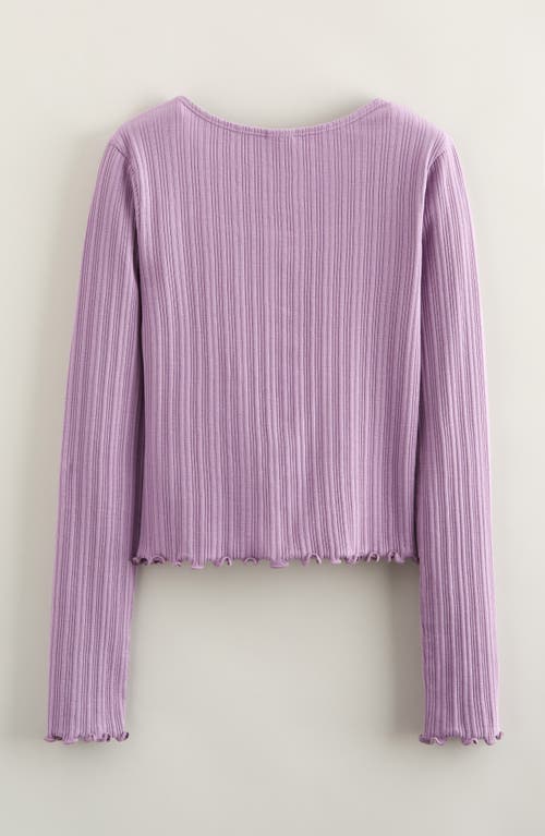 Treasure & Bond Kids' Snap Front Cotton Top In Purple
