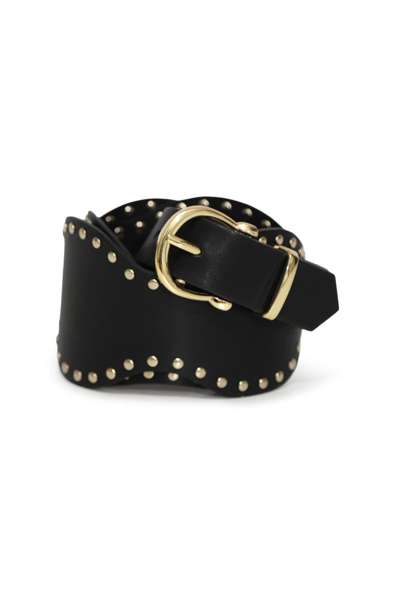 No Other Love Leather Studded Belt, Alternate, color, Black