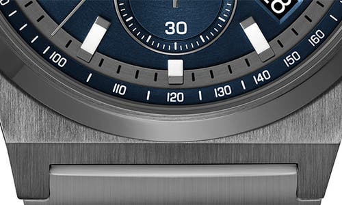 Hugo Boss Men's Candor Quartz Chronograph Ionic Plated Gray Stainless-steel Watch, 41mm In Blue