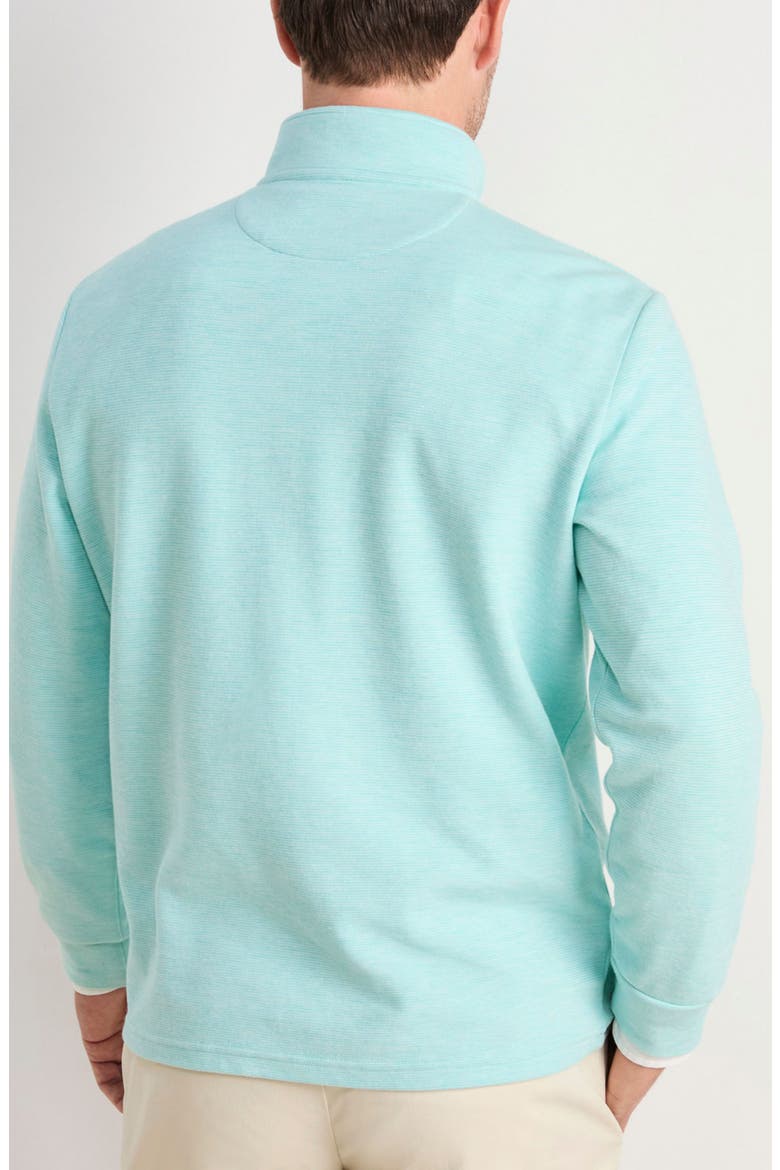 Saltwater Stripe Quarter Zip Pullover, Alternate, color, AQUA HAZE