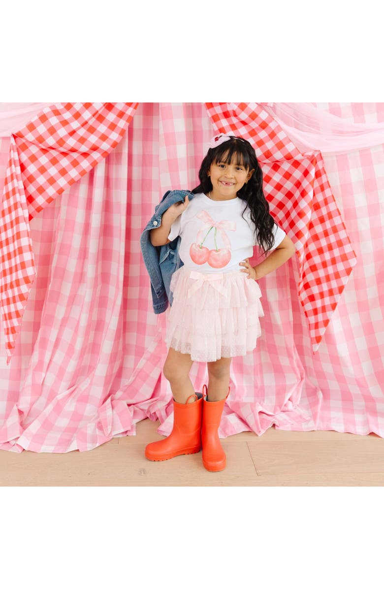 Sweet Wink Cherry Tulle Bow Headband, Alternate, color, Pink