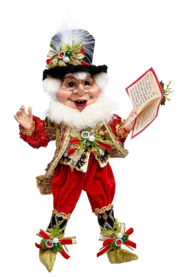 Christmas Carol Elf, Small, Main, color, Red