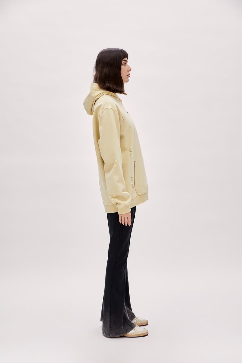 Cotton Destroyed Hoodie, Alternate, color, Chino Green