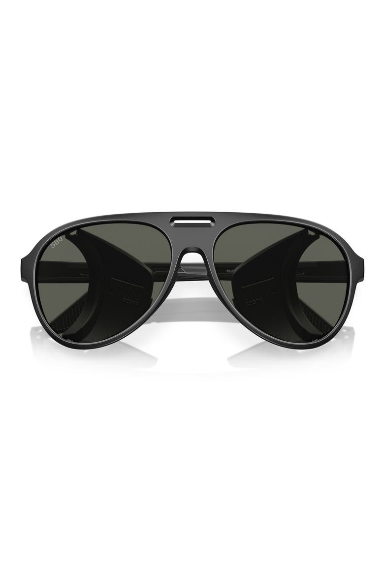 59mm Polarized Pilot Sunglasses, Alternate, color, MATTE BLACK/ GRAY
