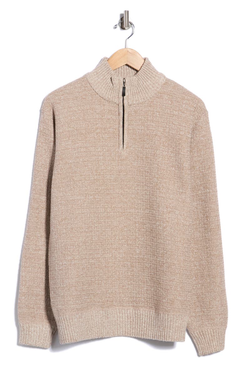 Quarter Zip Textured Sweater, Alternate, color, KHAKI