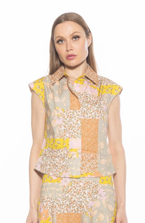 Alexia Admor Juniper Button-up Shirt In Ivory Patch Floral