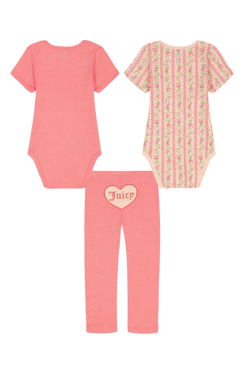 Juicy Couture 3-Piece Bodysuit & Leggings Set, Alternate, color, Pink