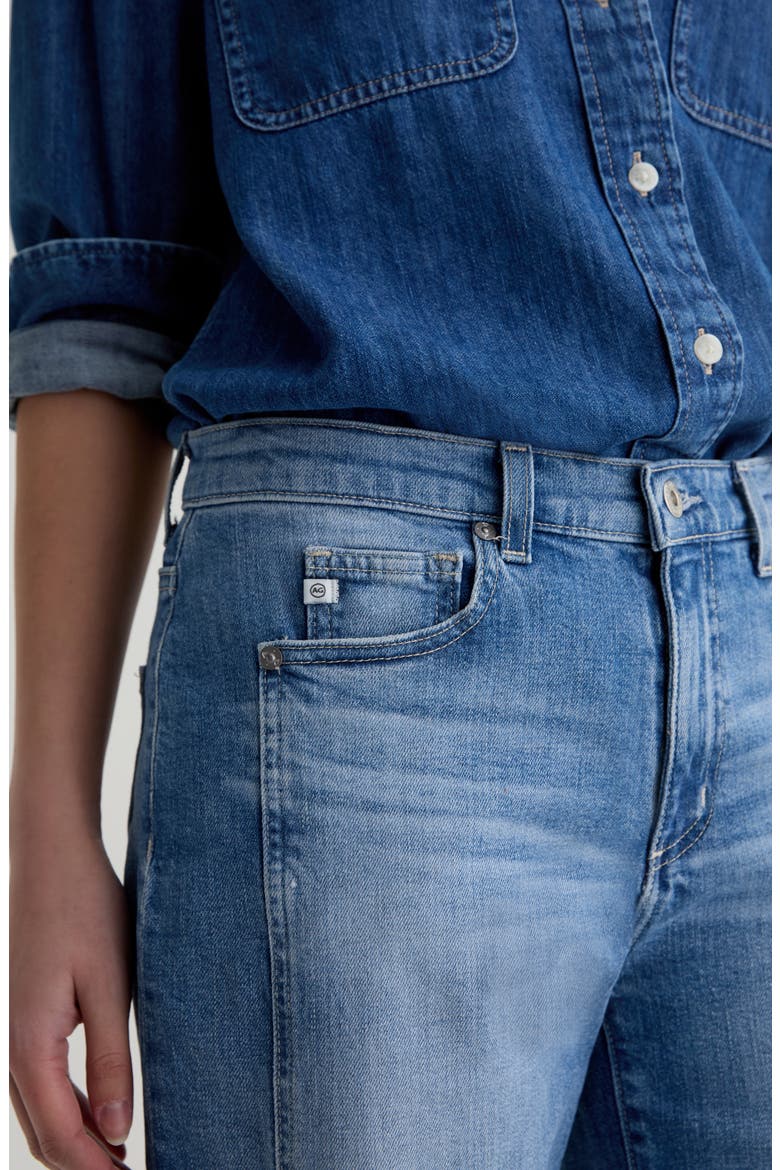 Saige Paneled Raw Hem Ankle Wide Leg Jeans, Alternate, color, ROSARITO