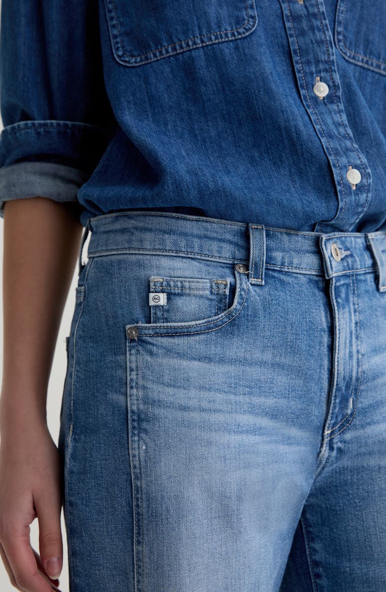 AG Saige Paneled Raw Hem Ankle Wide Leg Jeans, Alternate, color, Rosarito