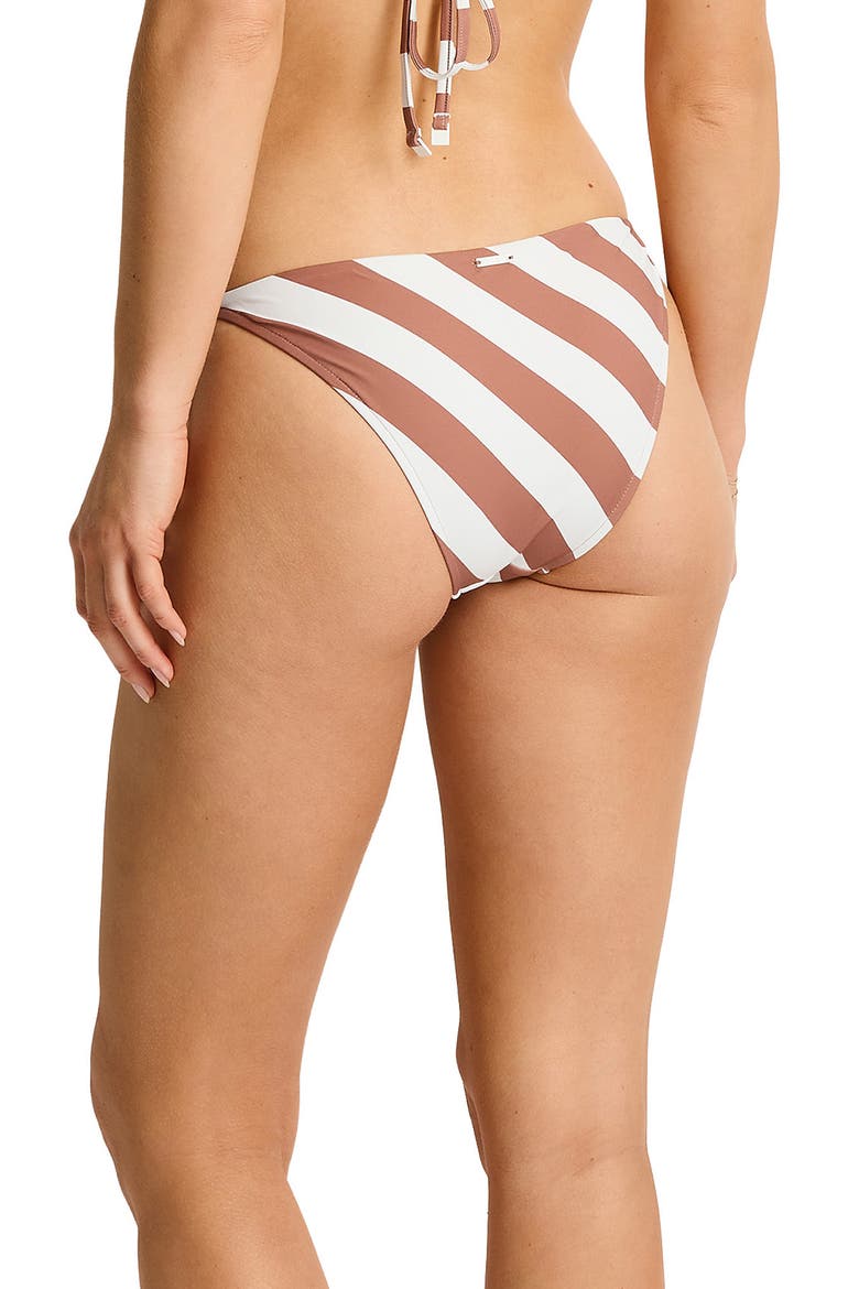 Stripe Side Tie Bikini Bottoms, Alternate, color, TAN