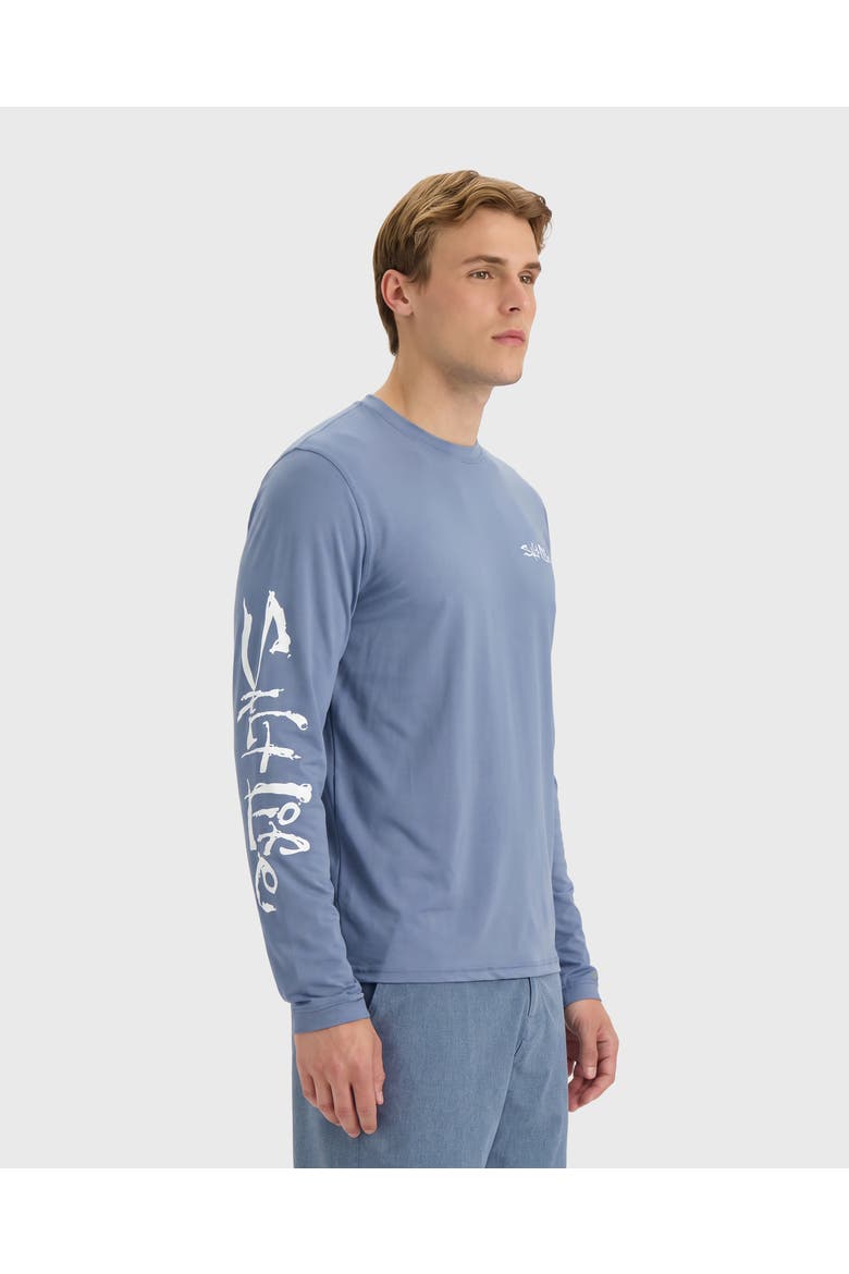 Freedom Lines  Performance Long Sleeve Tee, Alternate, color, HARBOR BLUE HEATHER