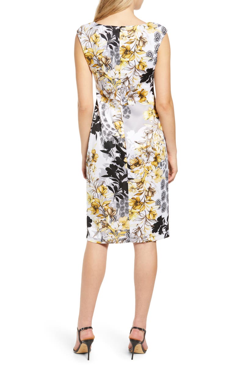 Connected Apparel Cap Sleeve Sheath Dress, Alternate, color, 