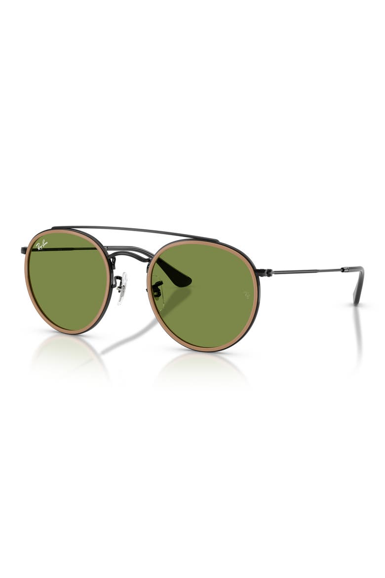 51mm Aviator Sunglasses, Alternate, color, BLACK / GREEN