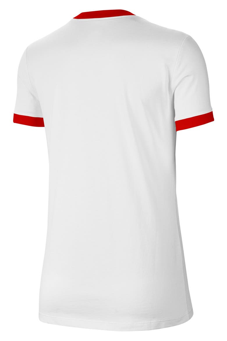 Futura Logo Cotton Ringer Tee, Alternate, color, WHITE/ UNIVERSITY RED/ PINK