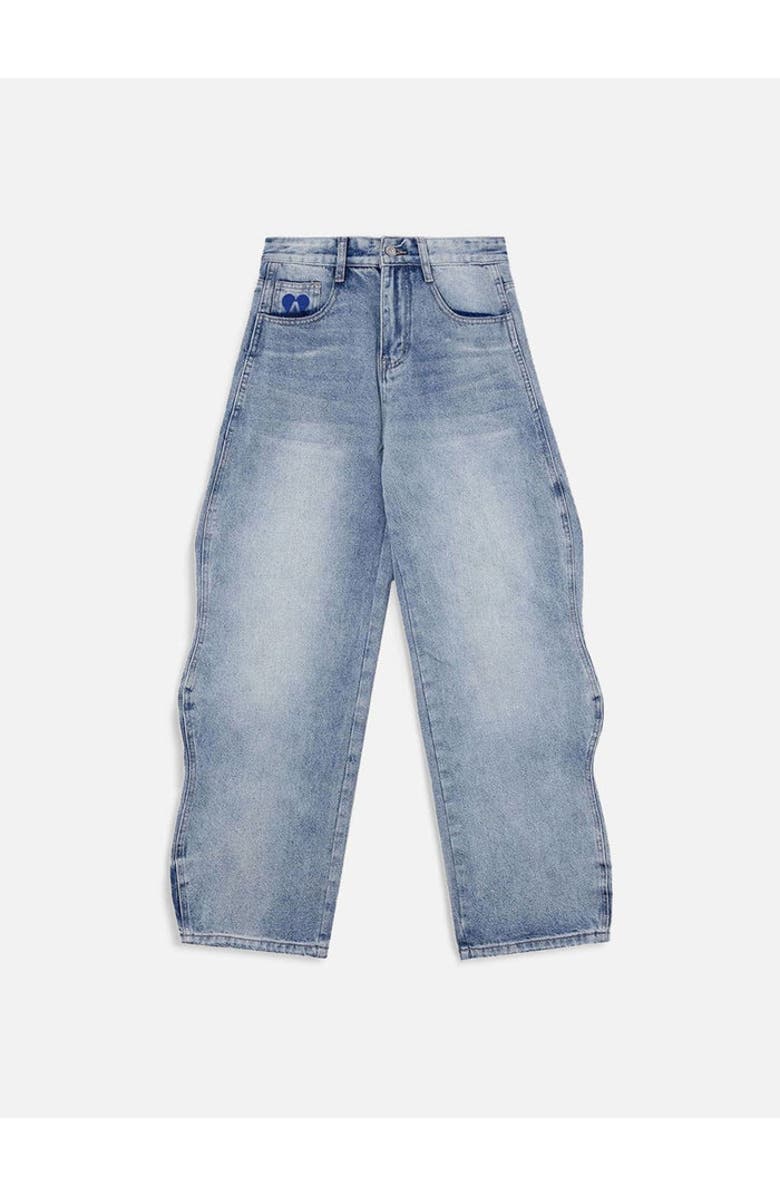 AELFRIC EDEN Barrel Jeans, Main, color, Blue
