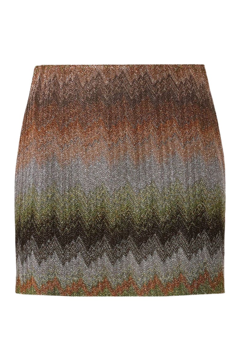 Mini Skirt In Viscose Lamé Snake Motif, Alternate, color, Multicoloured