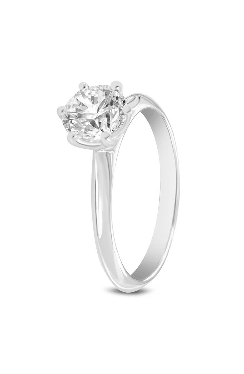 LuvMyJewelry Clara 14K White Gold Round Lab Grown Diamond Solitaire Engagement Ring - 0.75 ctw, Alternate, color, 14K White Gold