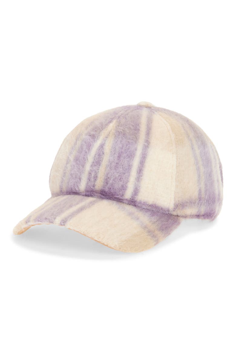 Brushed Plaid Baseball Cap, Main, color, PURPLE PLAID
