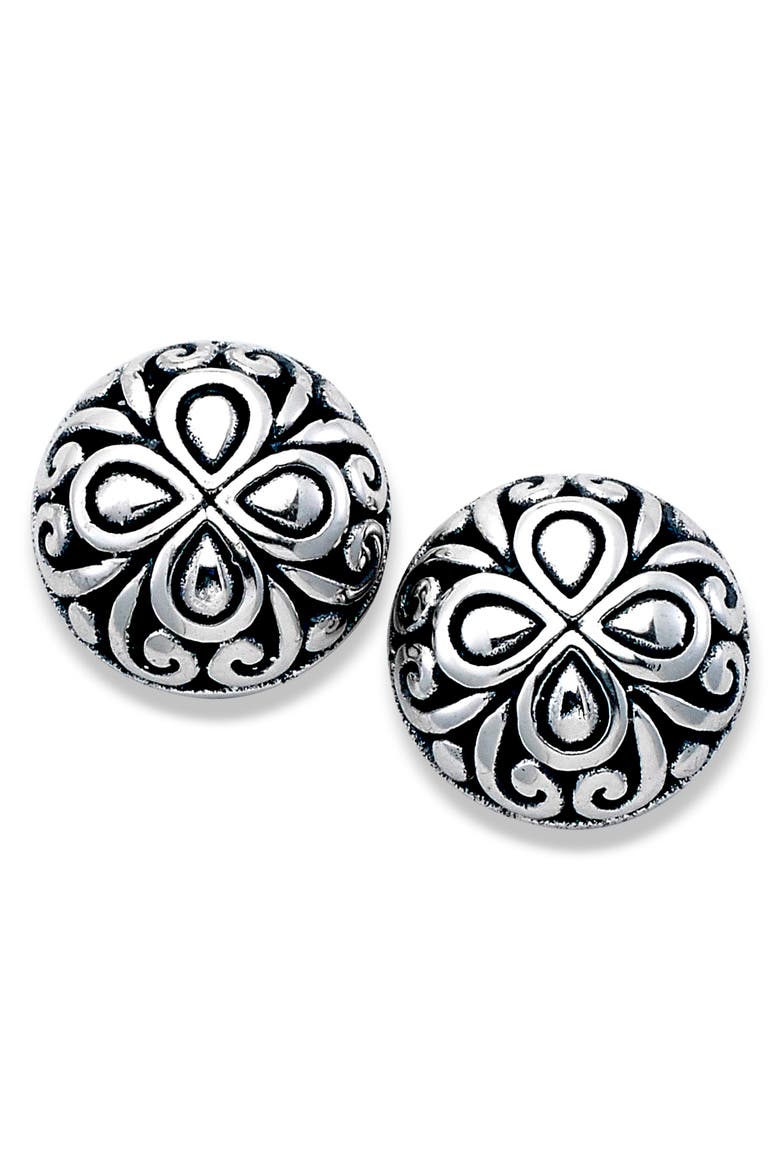 Scroll Design Sterling Silver Stud Earrings, Main, color, SILVER