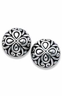 Scroll Design Sterling Silver Stud Earrings