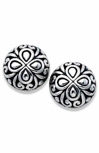 Scroll Design Sterling Silver Stud Earrings
