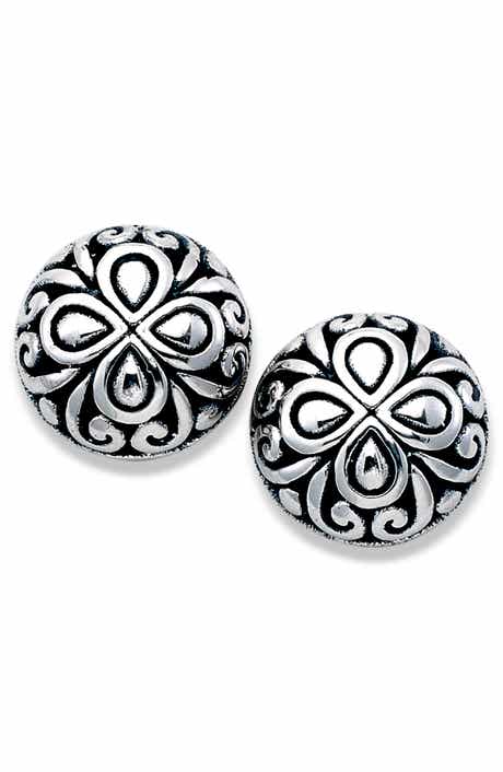 Scroll Design Sterling Silver Stud Earrings
