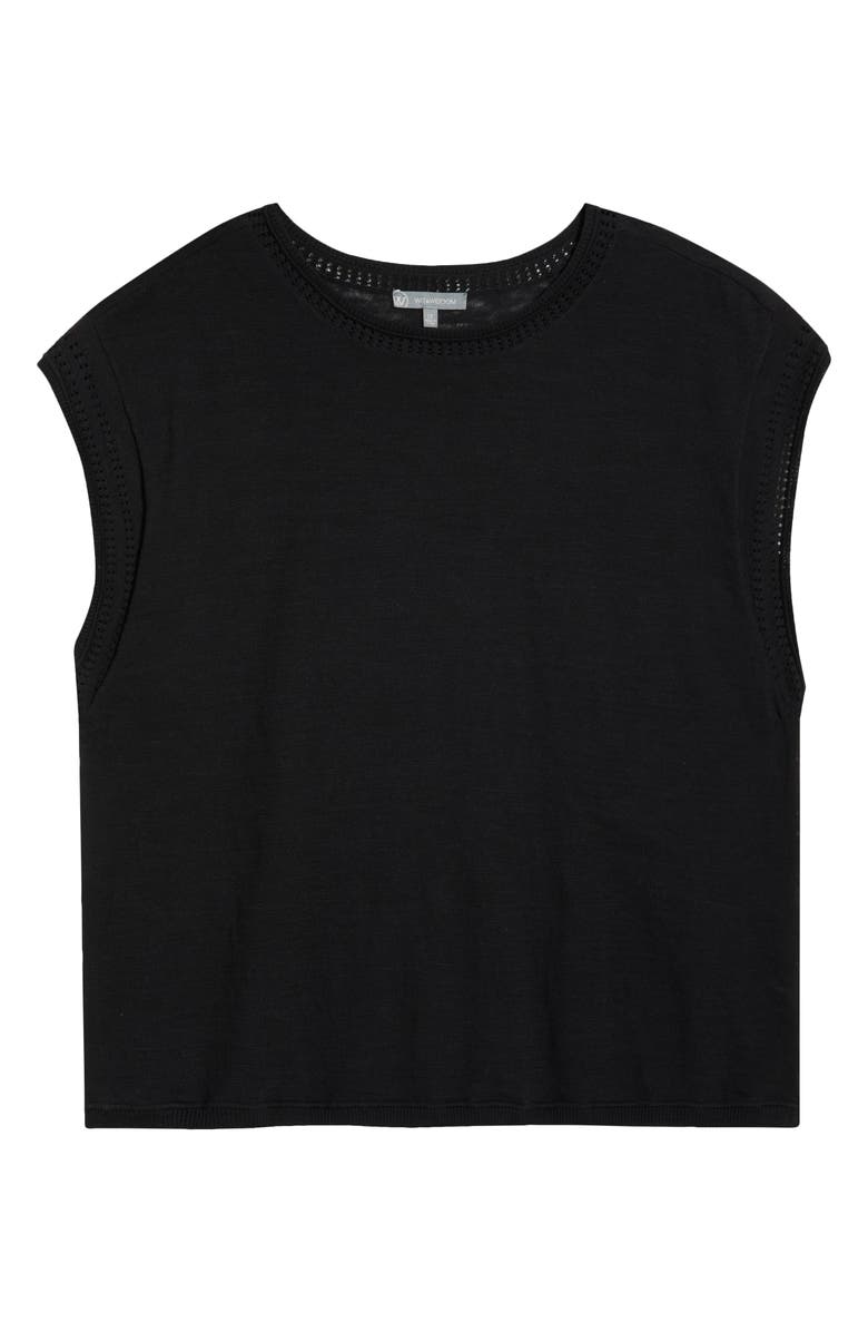 Wit & Wisdom Pointelle Stitch Trim Cotton Top, Main, color,