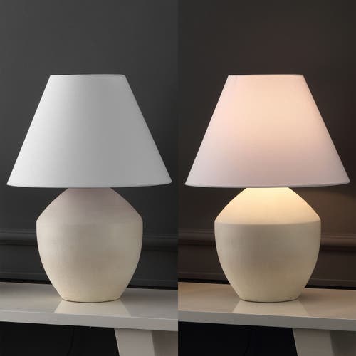Jonathan Y Ralf 20.5" Minimalist Scandinavian Resin/iron Led Table Lamp In Matte Cream