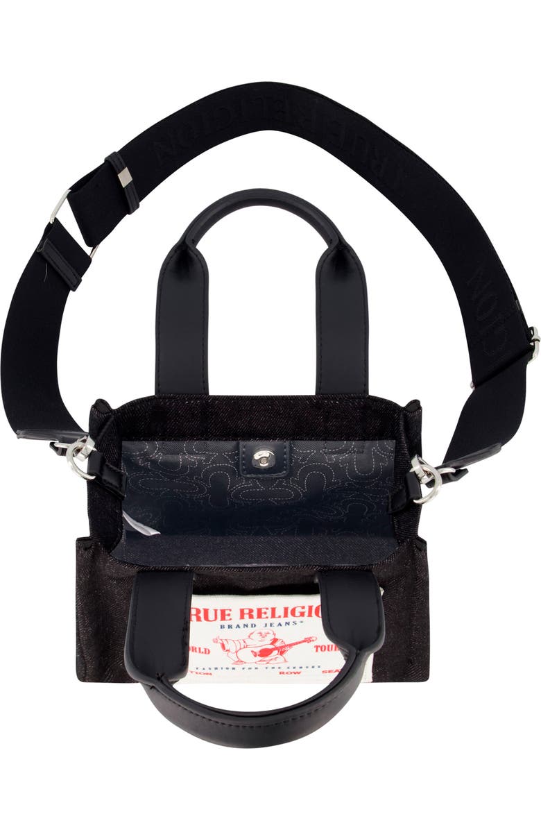 True Religion Brand Jeans Mini Denim Tote Bag, Alternate, color, Black
