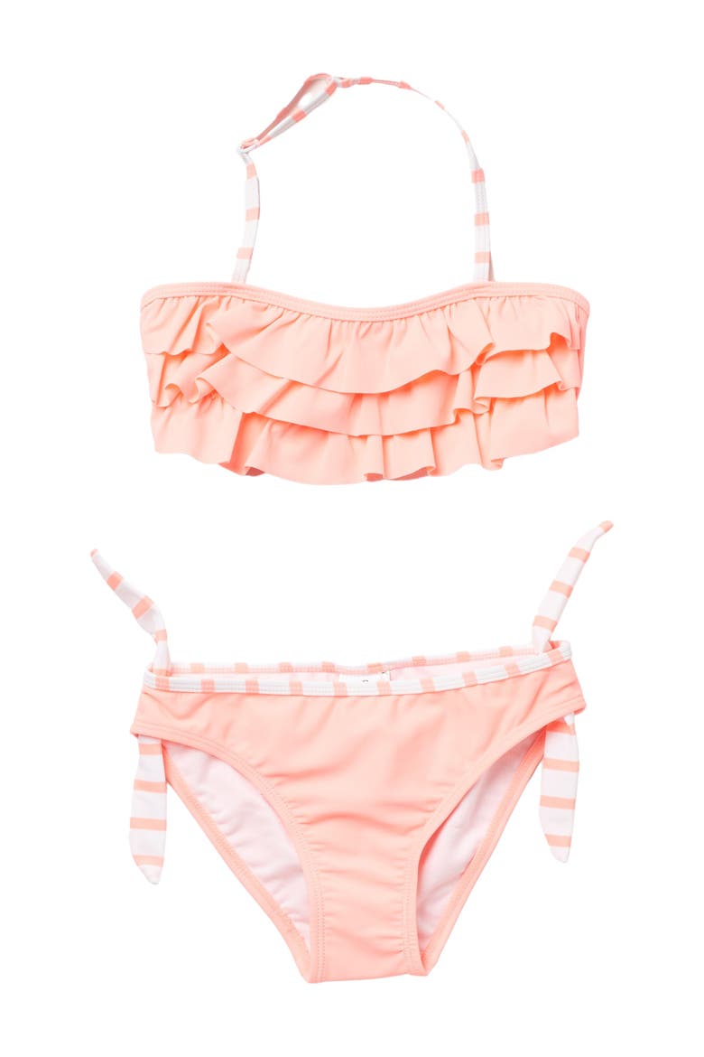 Noen Color Rocks Snapper Rock Neon Coral Ruffle Bandeau Bikini | Nordstromrack