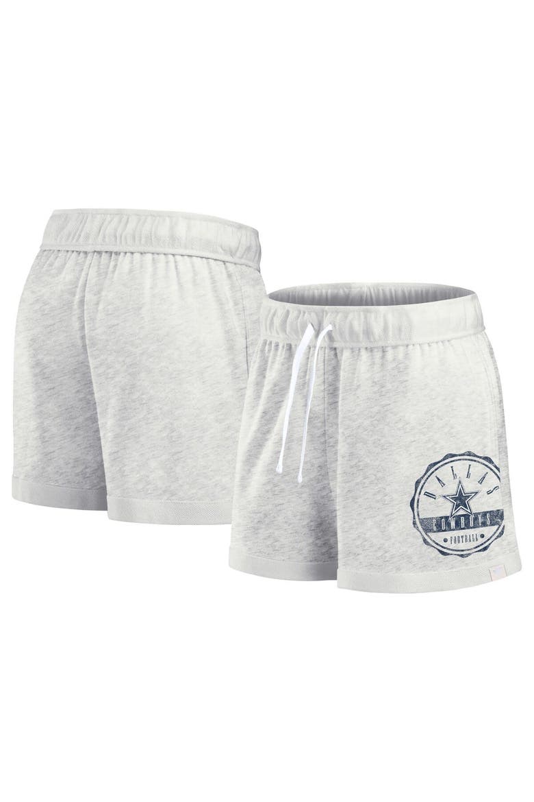 Women's Fanatics Branded Oatmeal Dallas Cowboys Vintage Badge Shorts, Main, color, Oatmeal