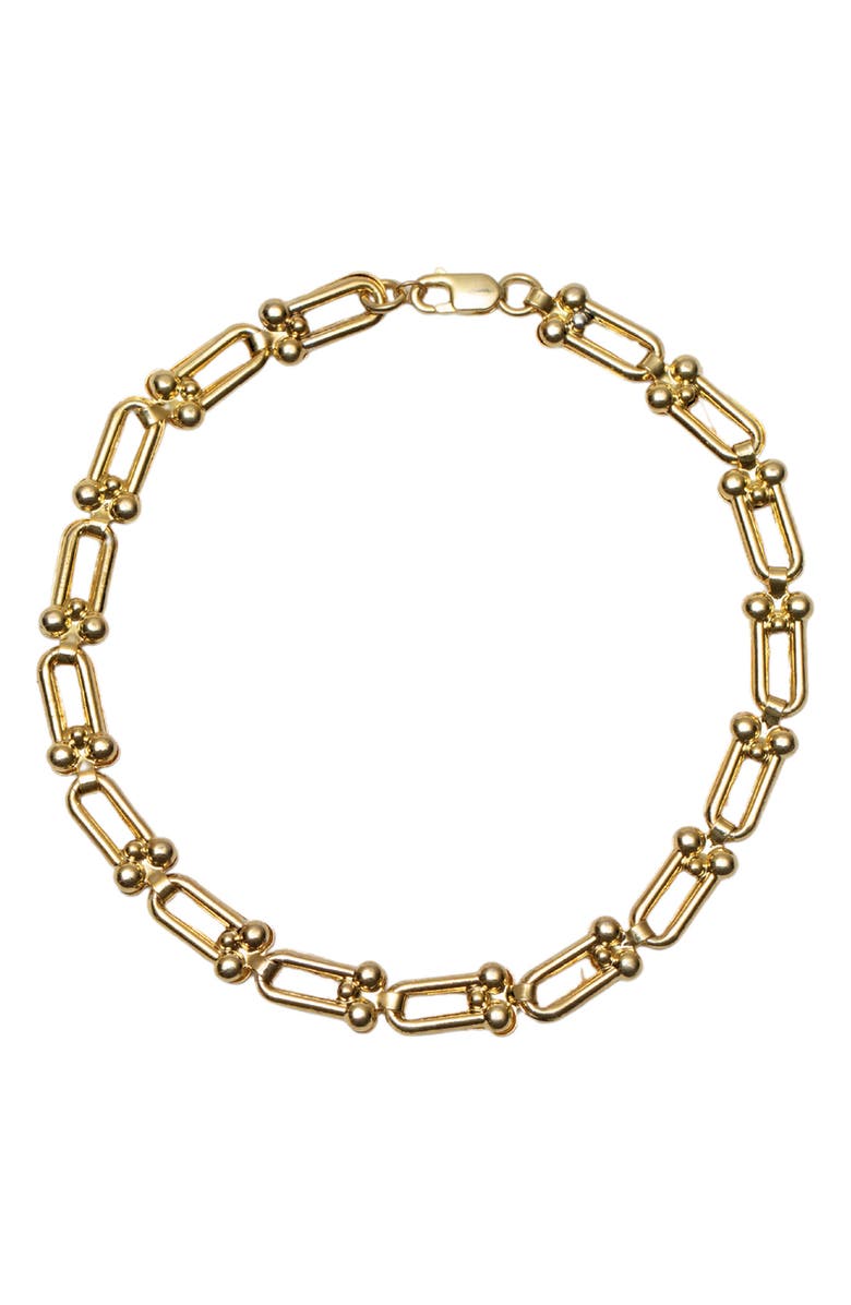 Argento Vivo Sterling Silver Elongated U Chain Bracelet, Main, color, Gold