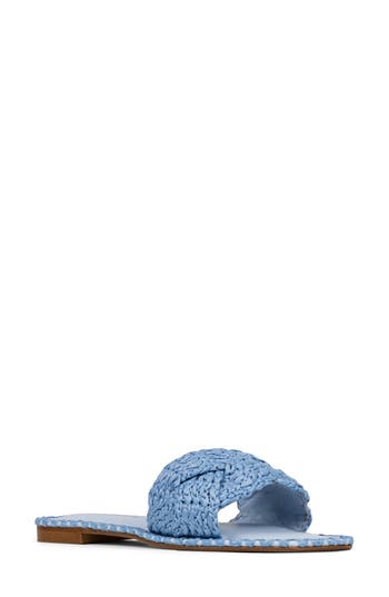 Donald Pliner Woven Slide Sandal In Blue