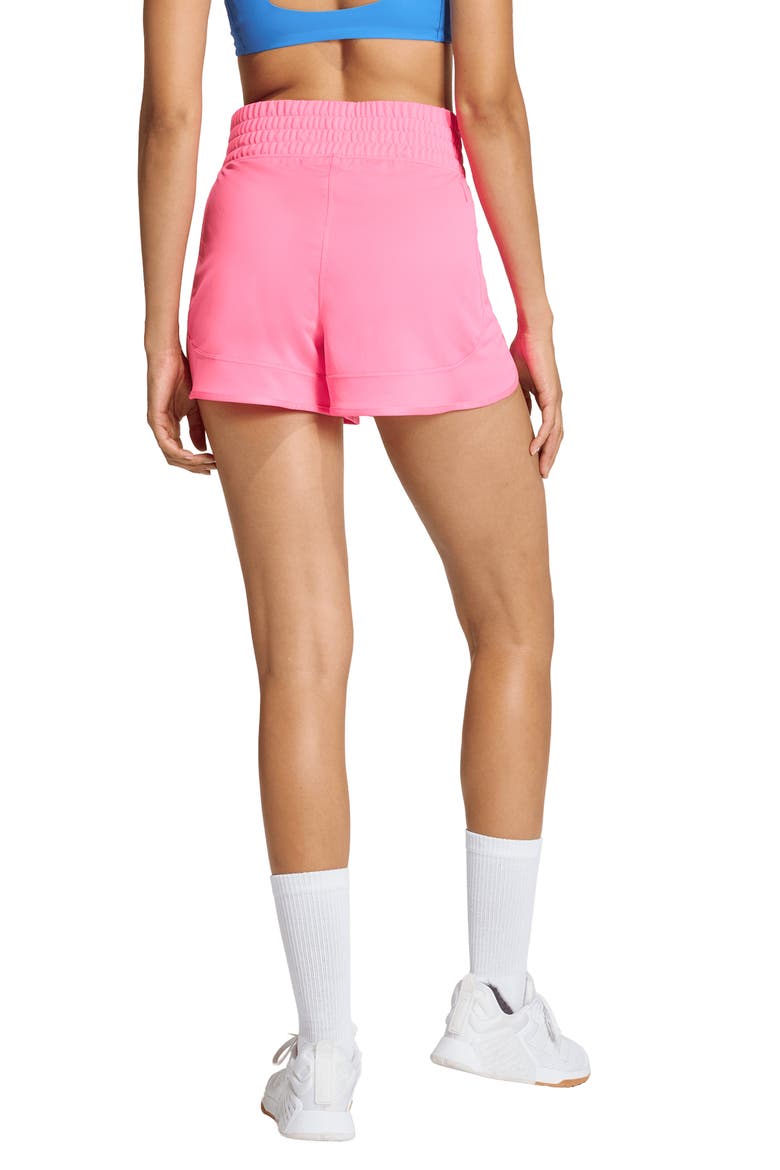 Pacer High Waist Knit Shorts, Alternate, color, LUCID PINK/ WHITE