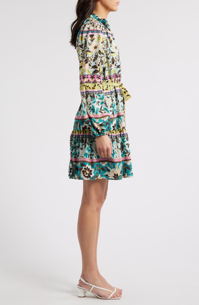 Vince Camuto Floral Ruffle Long Sleeve Dress, Alternate, color,