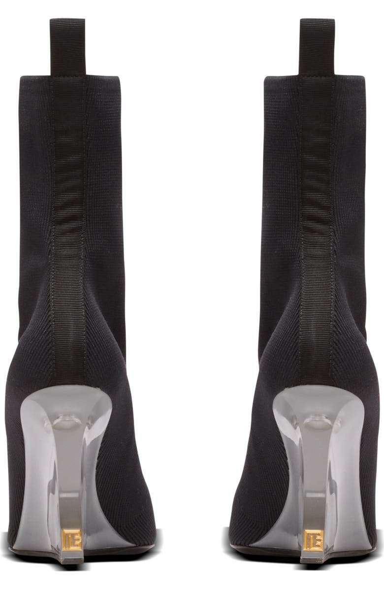 Balmain Wedge knit ankle boots, Alternate, color, Black