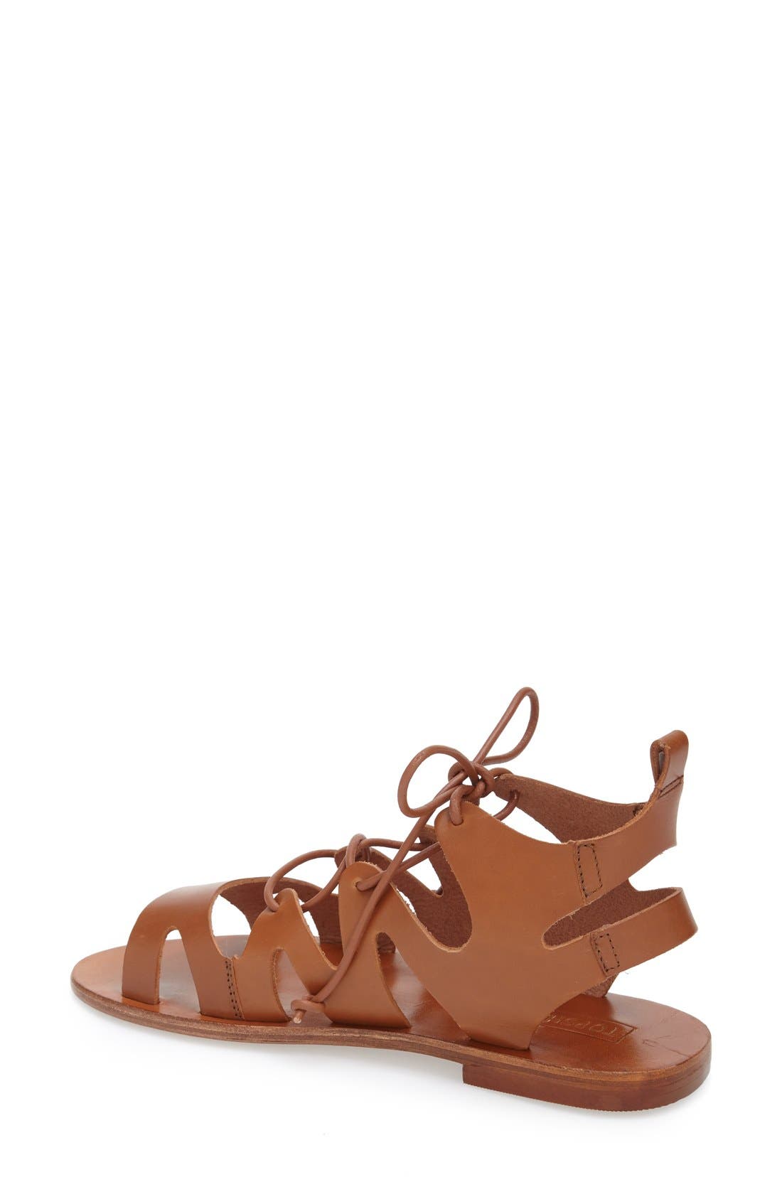 Topshop 'Fig' Cutout Lace-Up Gladiator Sandal, Alternate, color, 