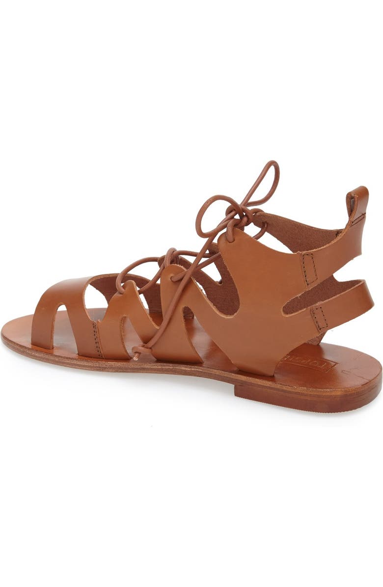 Topshop 'Fig' Cutout Lace-Up Gladiator Sandal, Alternate, color,