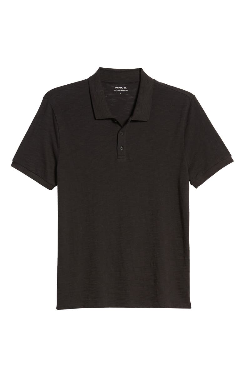 Vince Cotton Slub Jersey Polo, Alternate, color, Black