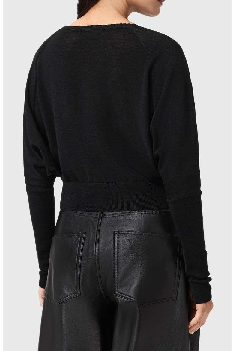 Ridley Dolman Sleeve Crop Sweater, Alternate, color, BLACK