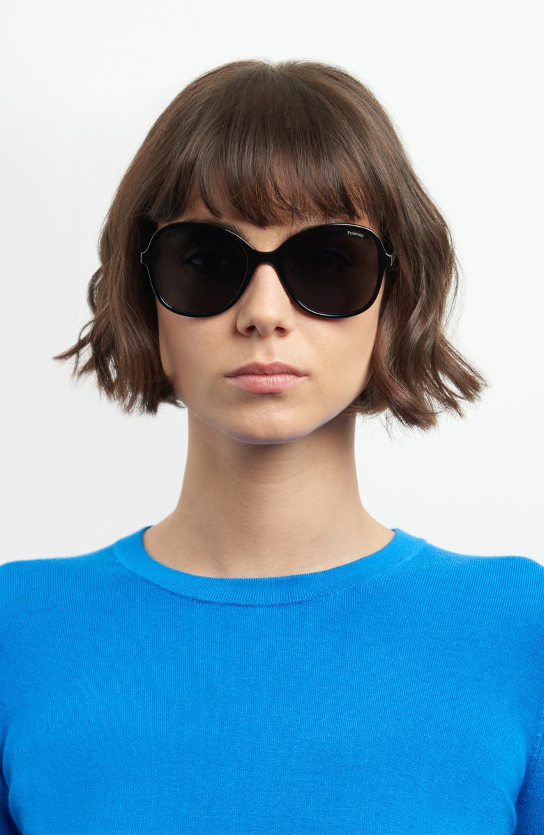 Polaroid 54mm Polarized Round Sunglasses, Alternate, color, 