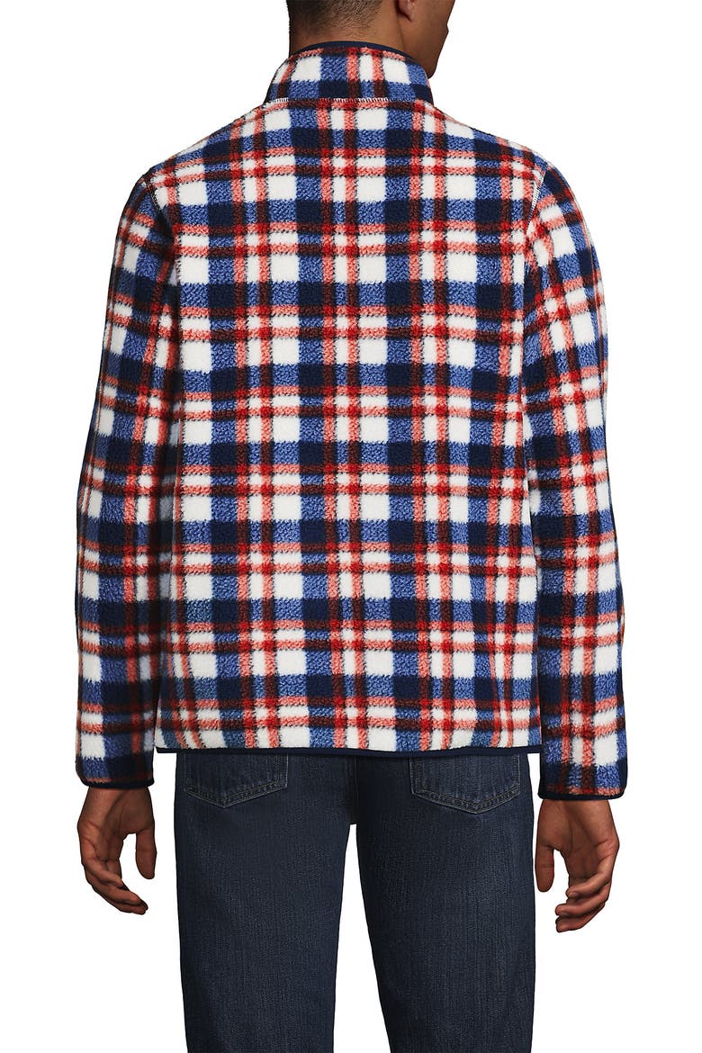 Full Zip High Pile Fleece Jacket, Alternate, color, Navy/Bourbon Plaid