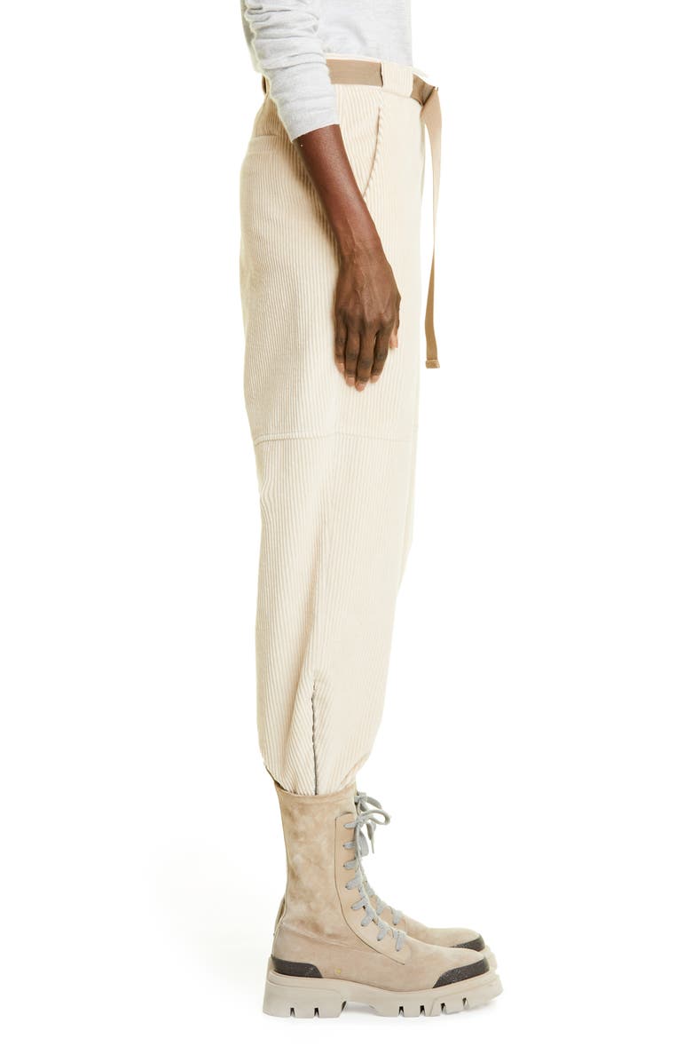 Brunello Cucinelli Belted Zip Cuff Corduroy Joggers, Alternate, color,