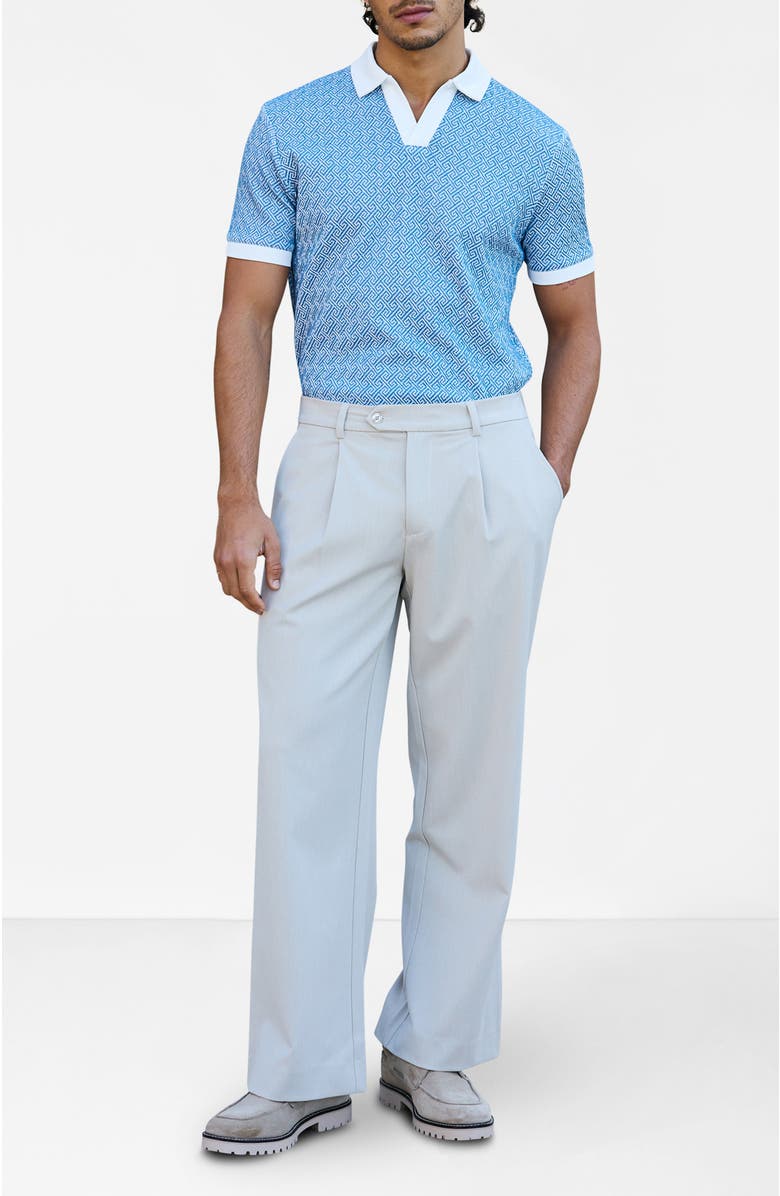 MAUVAIS Calvi Swirl Geo Jacquard Slim Polo, Alternate, color, Medium Blue